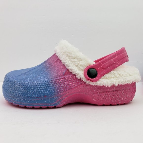 Rampage Girls Size 13/1 Fuchsia Pink Glitter Sparkle Lined Slip On Clog Shoes - Picture 6 of 14